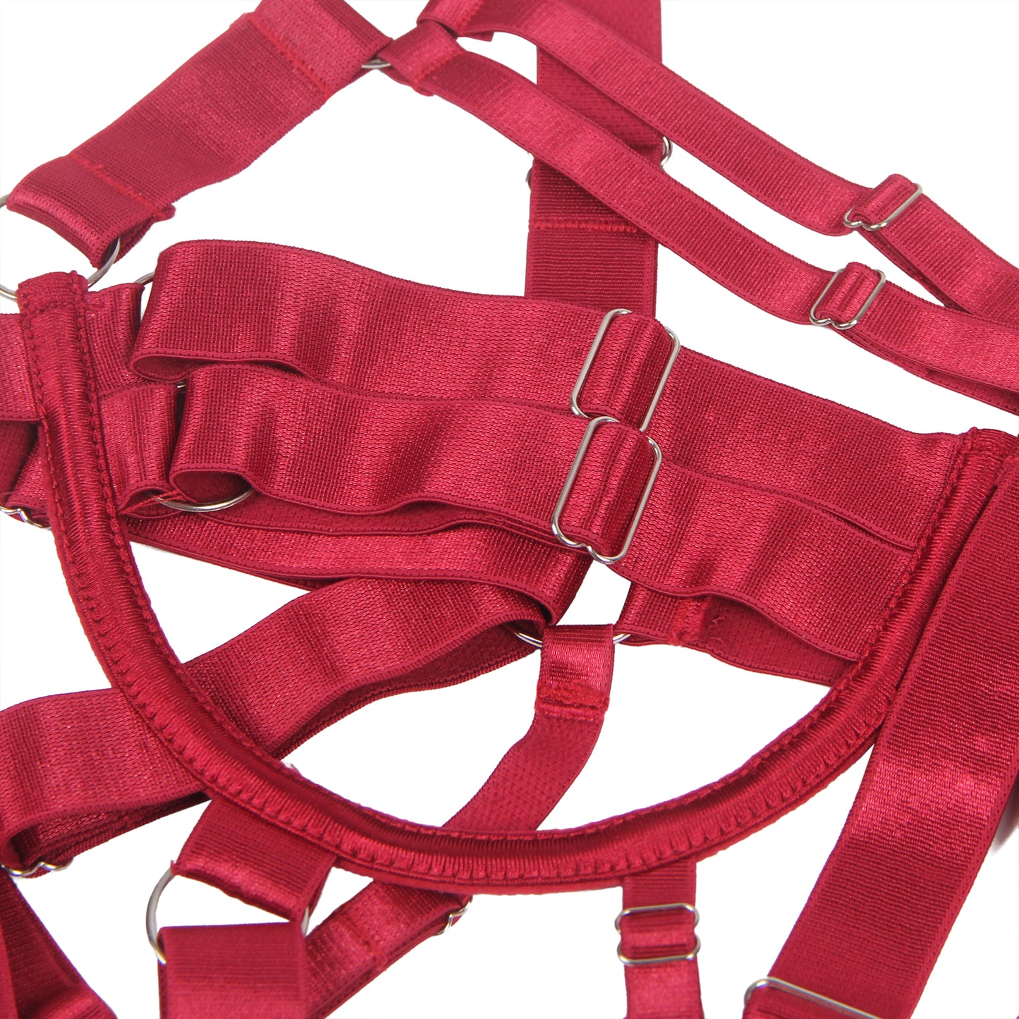 Sexy Red Adjustable Bondage-Inspired Bodysuit